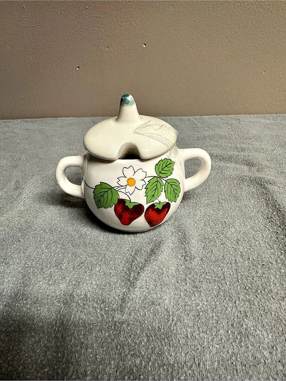 Strawberry Floral Lidded Serving Piece